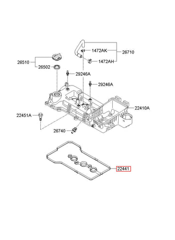 GASKET-ROCKER COVER 22441-04050 (Original, New)