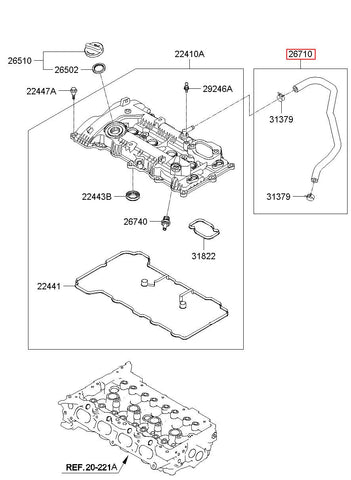 HOSE ASSY-BREATHER 26710-2A750 (Original, New)