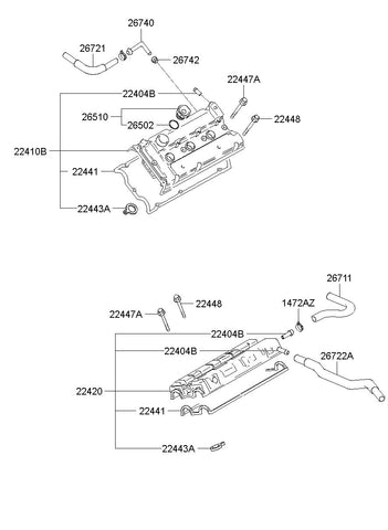 COVER ASSY-ROCKER,LH <br>22410-39012, <br>2241039012, <br>22410 39012 <br>(Original, New)