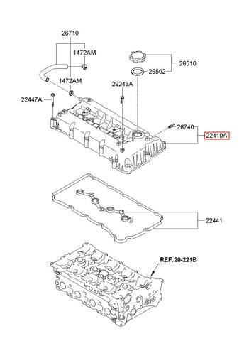 COVER ASSY-ROCKER 22410-2B800 (Original, New)