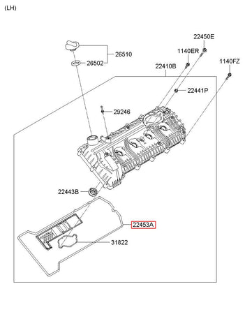 GASKET-ROCKER COVER LH 22453-3C710 (Original, New)