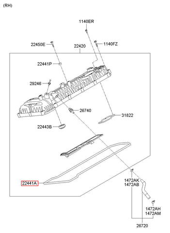 GASKET-ROCKER COVER RH 22441-3C710 (Original, New)