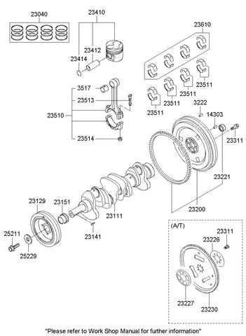 PISTON & PIN ASSY <br>23410-32730, <br>2341032730, <br>23410 32730 <br>(Original, New)