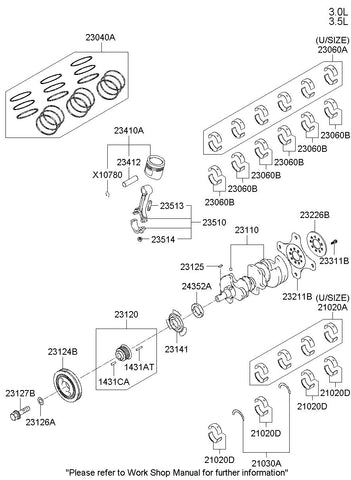 CRANKSHAFT ASSY <br>622R6-3CA00, <br>622R63CA00, <br>622R6 3CA00 <br>(Original, New)