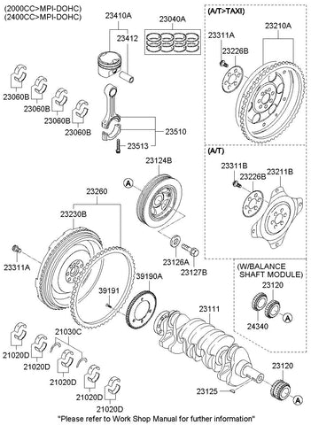 PISTON & PIN ASSY <br>23410-2G010, <br>234102G010, <br>23410 2G010 <br>(Original, New)