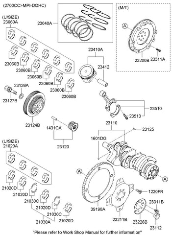 BEARING SET-CRANK SHAFT 21020-38910 2102038910 21020 38910
