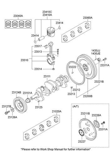 BEARING SET-CRANK SHAFT <br>21020-4A900, <br>210204A900, <br>21020 4A900 <br>(Original, New)