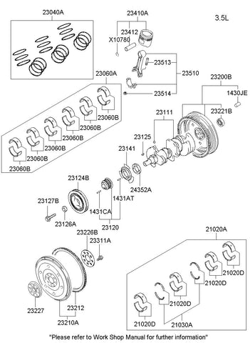 RING SET-PISTON <br>23040-4X920, <br>230404X920, <br>23040 4X920 <br>(Original, New)