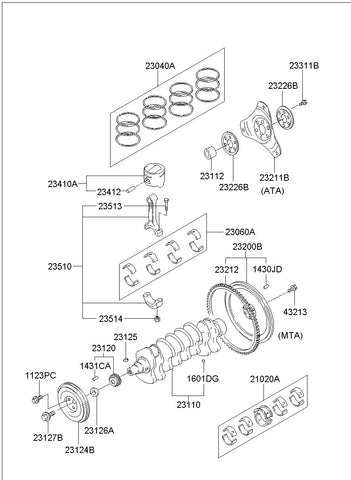 PULLEY-DAMPER <br>23124-32563, <br>2312432563, <br>23124 32563 <br>(Original, New)