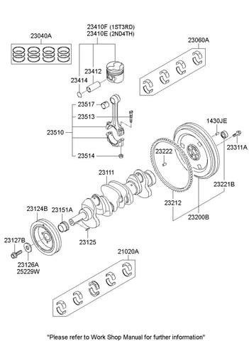 BEARING SET-CRANK SHAFT 21020-42908 2102042908 21020 42908