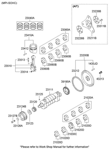 BEARING SET-CRANK SHAFT 21020-22541 2102022541 21020 22541