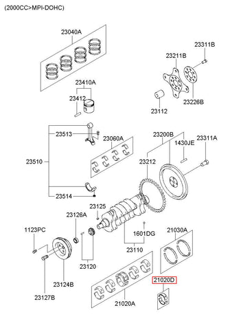 BEARING PAIR SET-CRK/SHF 21020-27900 (Original, New)