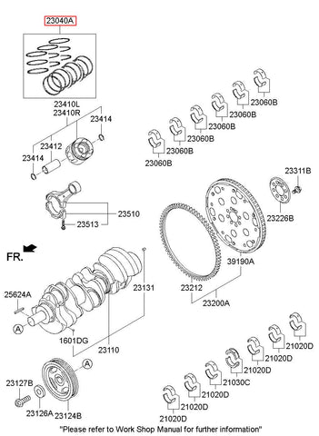 RING SET-PISTON 23040-3A900 (Original, New)