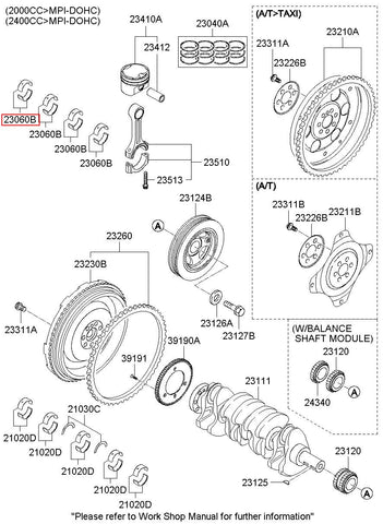 BEARING PAIR SET-C/ROD 23060-3C121 (Original, New)