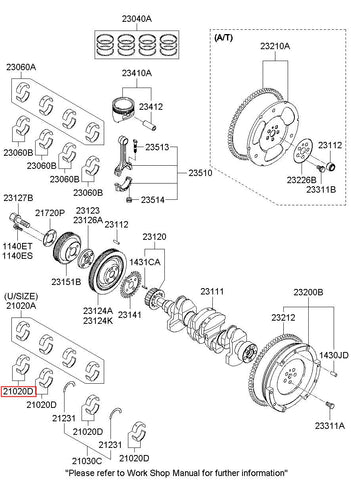 BEARING PAIR SET-CRK/SHF 21020-2A916 (Original, New)