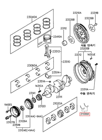 BEARING SET-CRK/SHF THRUST 21030-37200 (Original, New)