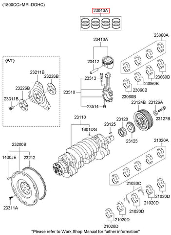 RING SET-PISTON 23040-26120 (Original, New)