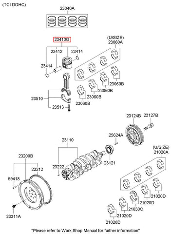 PISTON & PIN ASSY 23410-2A997 (Original, New)