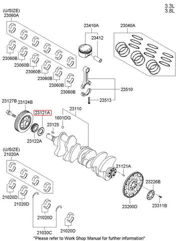 SPROCKET-CRANKSHAFT,LH 23121-3C100 (Original, New)