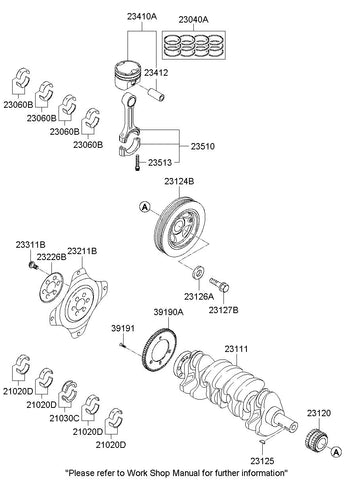 RING SET-PISTON <br>23040-2F901, <br>230402F901, <br>23040 2F901 <br>(Original, New)