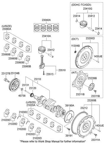BEARING PAIR SET-C/ROD 23060-2B701 230602B701 23060 2B701
