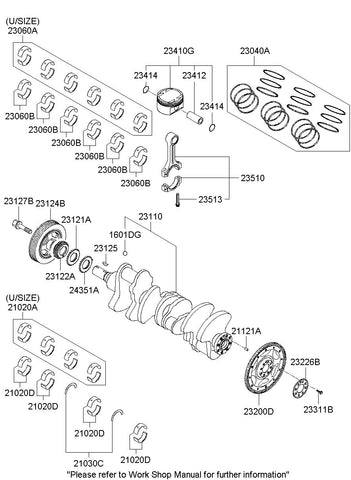[ORIGINAL] BEARING PAIR SET-CRK/SHF 21020-3C310 210203C310 21020 3C310