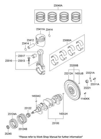 RING SET-PISTON <br>23040-45500, <br>2304045500, <br>23040 45500 <br>(Original, New)