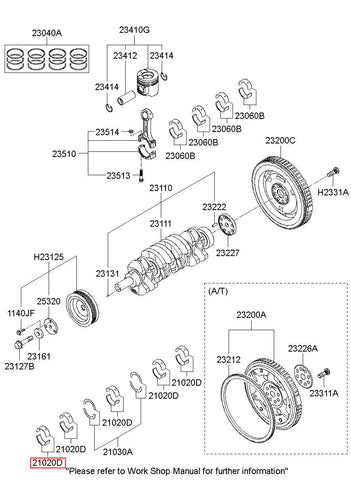 BEARING PAIR SET-CRANKSHAFT 21020-4A933 (Original, New)