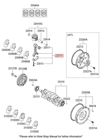 ROD ASSY-CONNECTING 23510-2B010 (Original, New)