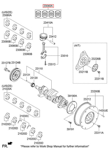 RING SET-PISTON 23040-2A923 (Original, New)