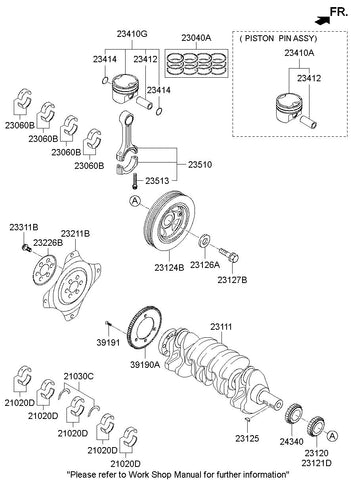 PISTON & PIN ASSY <br>23410-2G221, <br>234102G221, <br>23410 2G221 <br>(Original, New)