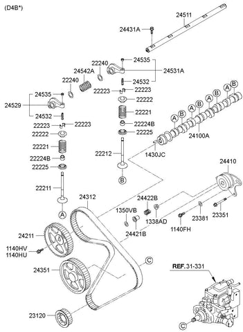 BELT-VALVE TIMING 24312-32630 2431232630 24312 32630