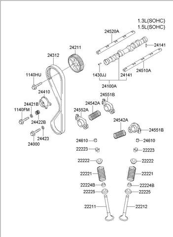 ADJUSTER ASSY-ROCKER ARM LASH 24610-22600 2461022600 24610 22600