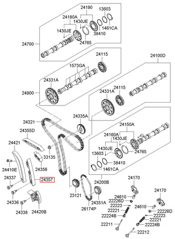 CHAIN GUIDE LOWER 24357-3A000 (Original, New)