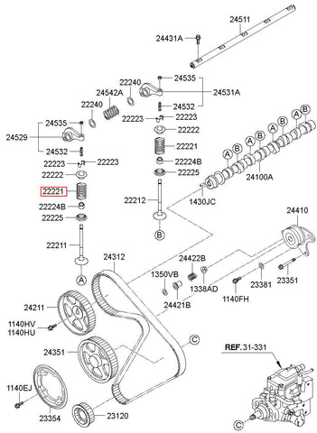 SPRING-VALVE 22221-4A000 (Original, New)