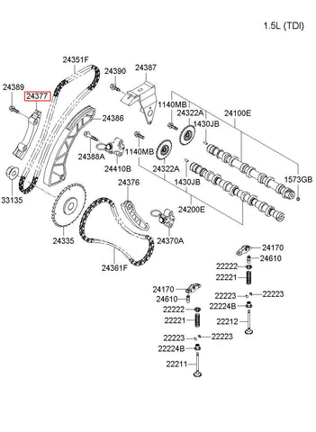 GUIDE-TIMING CHAIN 24377-2F600 (Original, New)