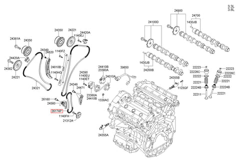 CHAIN-OIL PUMP 24322-3C100 (Original, New)