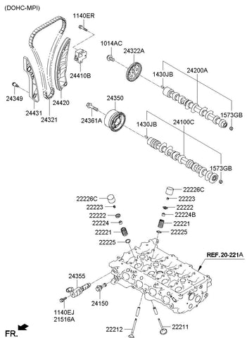 TENSIONER ARM ASSY <br>24420-03100, <br>2442003100, <br>24420 03100 <br>(Original, New)