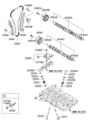 CVVT ASSY-EXHAUST <br>24370-2B610, <br>243702B610, <br>24370 2B610 <br>(Original, New)