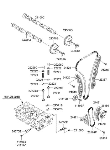 CHAIN-OIL PUMP <br>24322-2G111, <br>243222G111, <br>24322 2G111 <br>(Original, New)