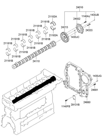 CAMSHAFT <br>24110-84801, <br>2411084801, <br>24110 84801 <br>(Original, New)