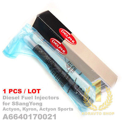 Delphi CRDI Diesel Fuel Injector A 6640170021 for SsangYong Kyron, Actyon, Actyon Sports (Euro 3)