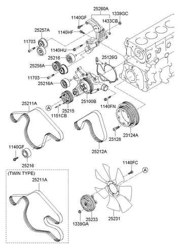 BELT V <br>25210-48501, <br>2521048501, <br>25210 48501 <br>(Original, New)