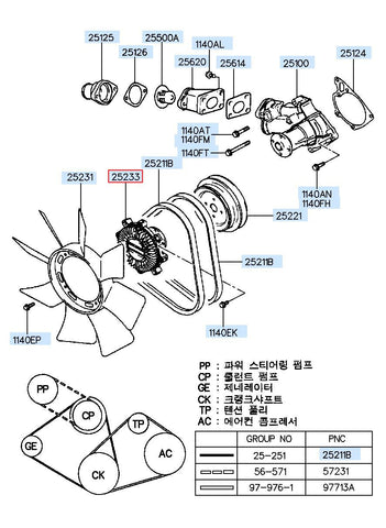 CLUTCH-COOLING FAN 25720-43600 (Original, New)