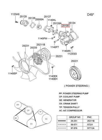 PUMP ASSY-COOLENT 25100-32033 (Original, New)