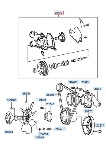 PUMP ASSY-COOLENT 25100-84000 (Original, New)