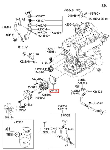 GASKET-WATER PUMP 25124-4X000 (Original, New)