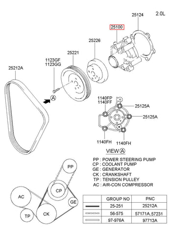 PUMP ASSY-COOLENT 25100-26902 (Original, New)