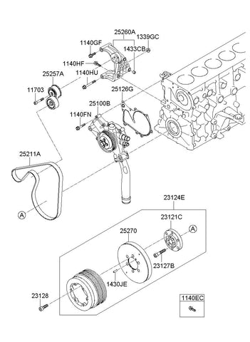 PUMP ASSY-COOLANT <br>25100-52500, <br>2510052500, <br>25100 52500 <br>(Original, New)