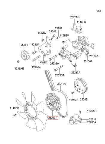 CLUTCH-COOLING FAN 25237-42650 (Original, New)